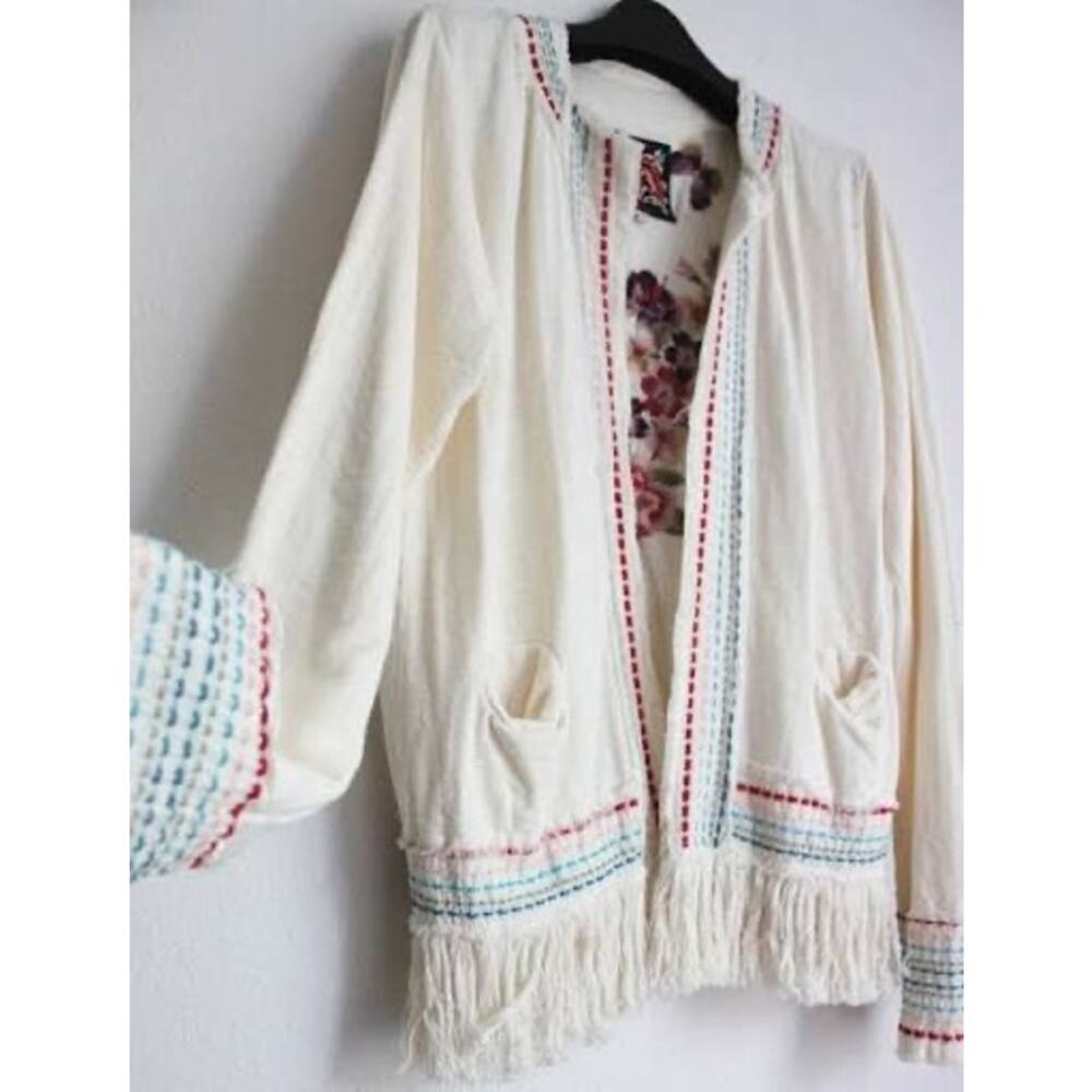 Johnny Was Yatiz Cardigan in Ivory (Sz S)